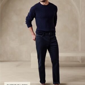 Banana Republic Slim Traveler Pant in Navy Blue Corduroy